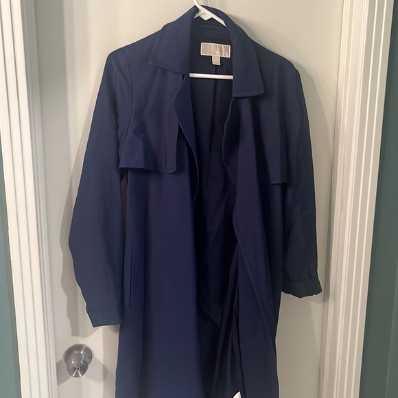 Michael Kor's Royal Blue Tie Waist Light Trench Jacket- size medium - Picture 2 of 9